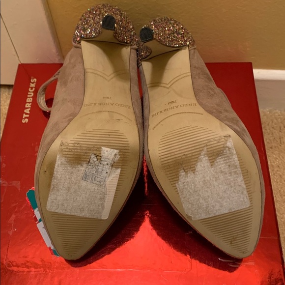 ENZO ANGIOLINI glitter strappy heel booties 4.5" glitter heel and a back zipper - Picture 8 of 14